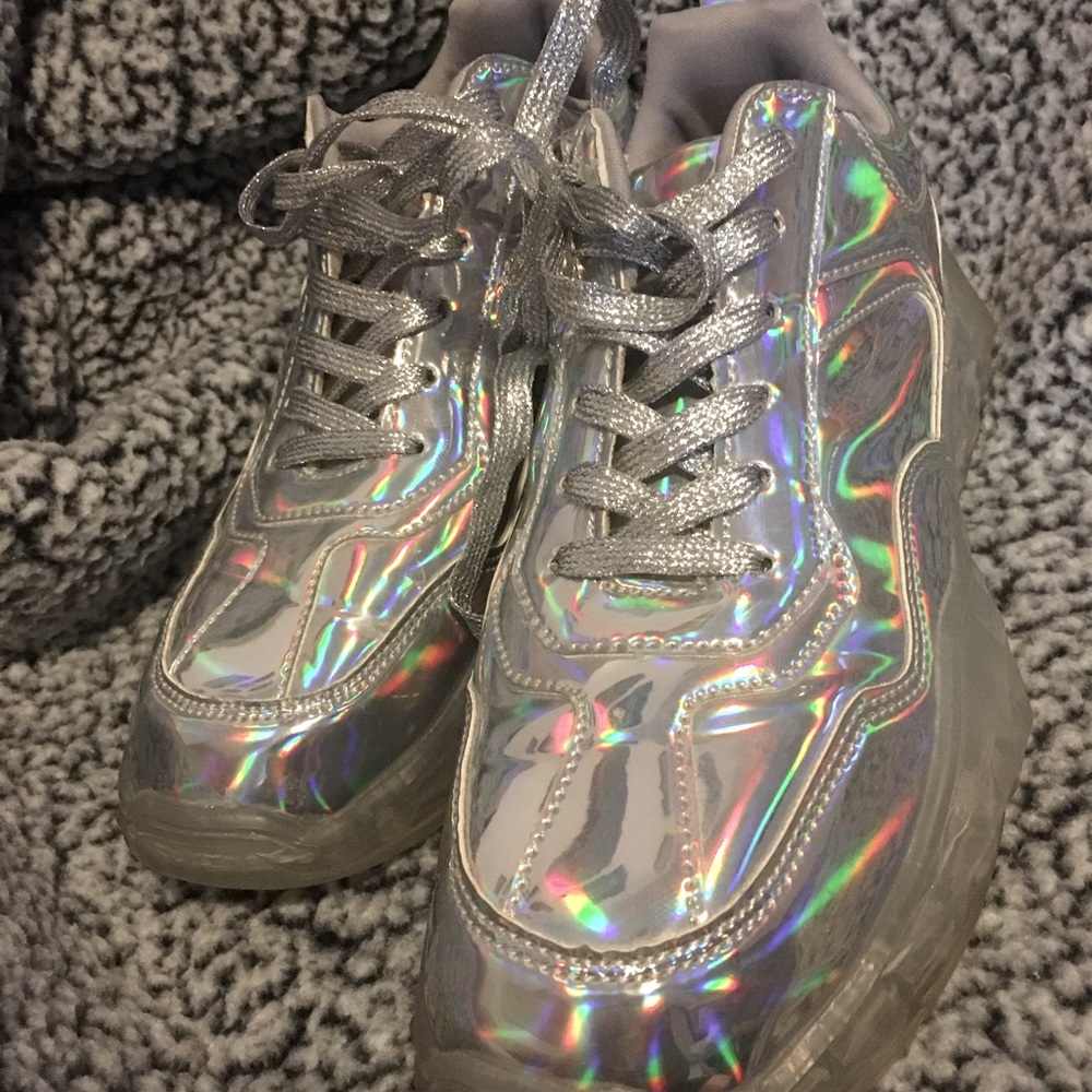 La Sheelah Holographic ladies sneakers size 7 1/2
